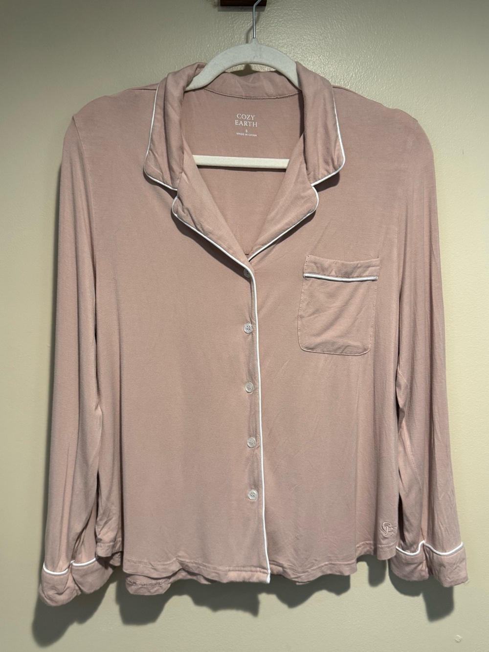 Cozy Earth Pajama Top Womens Small - Mauve rose pink